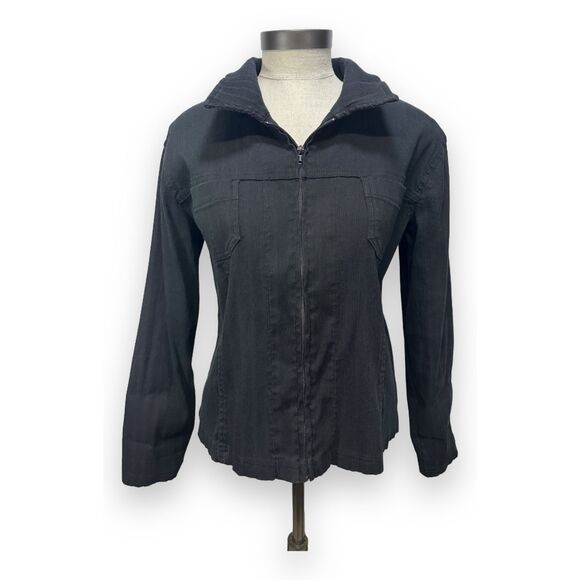 FRENCH DRESSING Jeanswear Vintage Y2K Black Zip Up Jacket Sz 6 - Picture 2 of 9